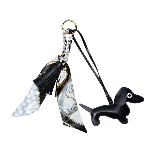 Deluxe Sausage Dog Keyring | Black